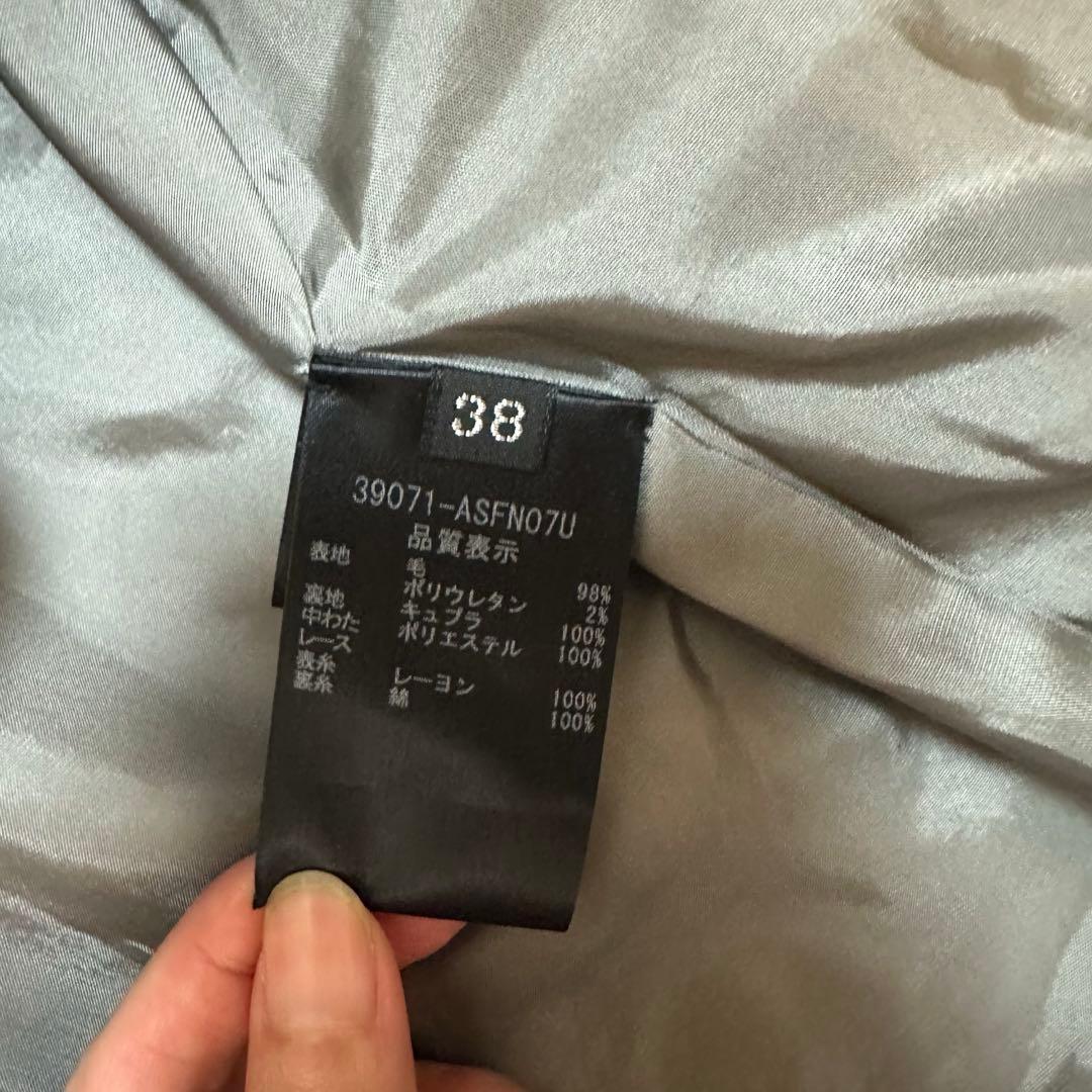 極美品✨フォクシー キルティング スカート　ロゴプレート グレー フレア