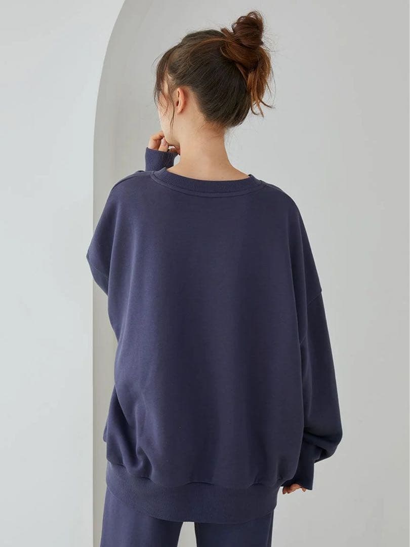 新品 ジェラートピケ スウェット 裏毛プルオーバー ネイビー