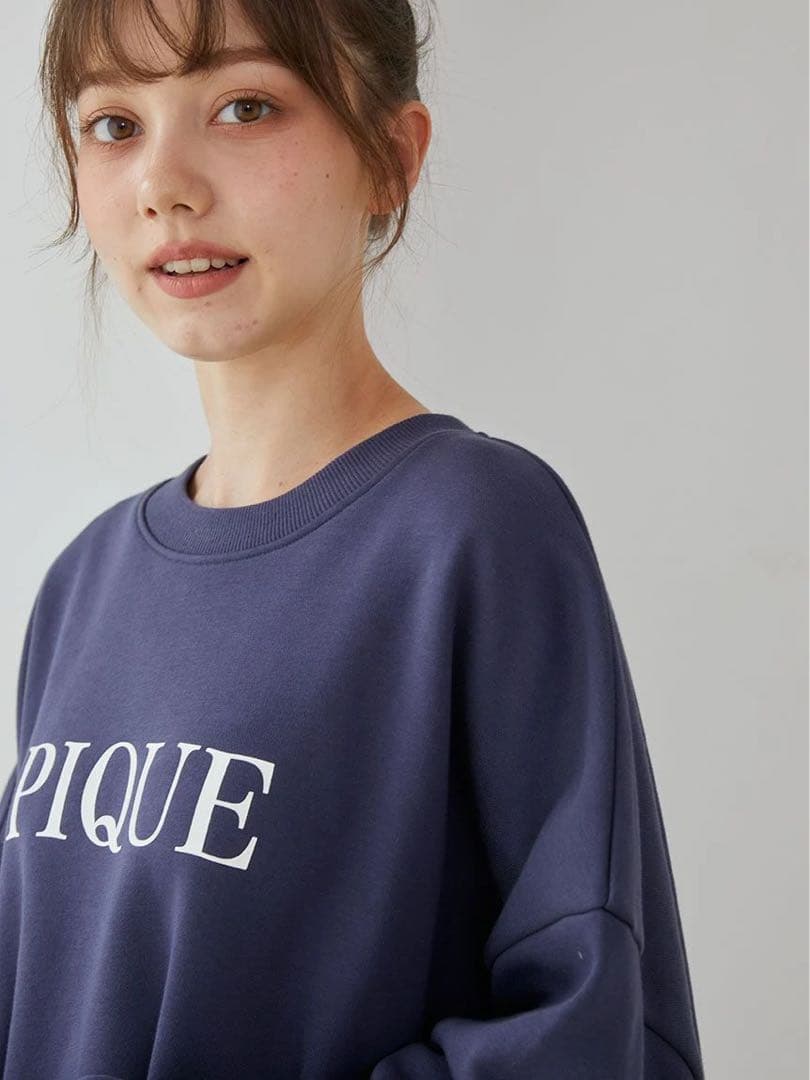 新品 ジェラートピケ スウェット 裏毛プルオーバー ネイビー