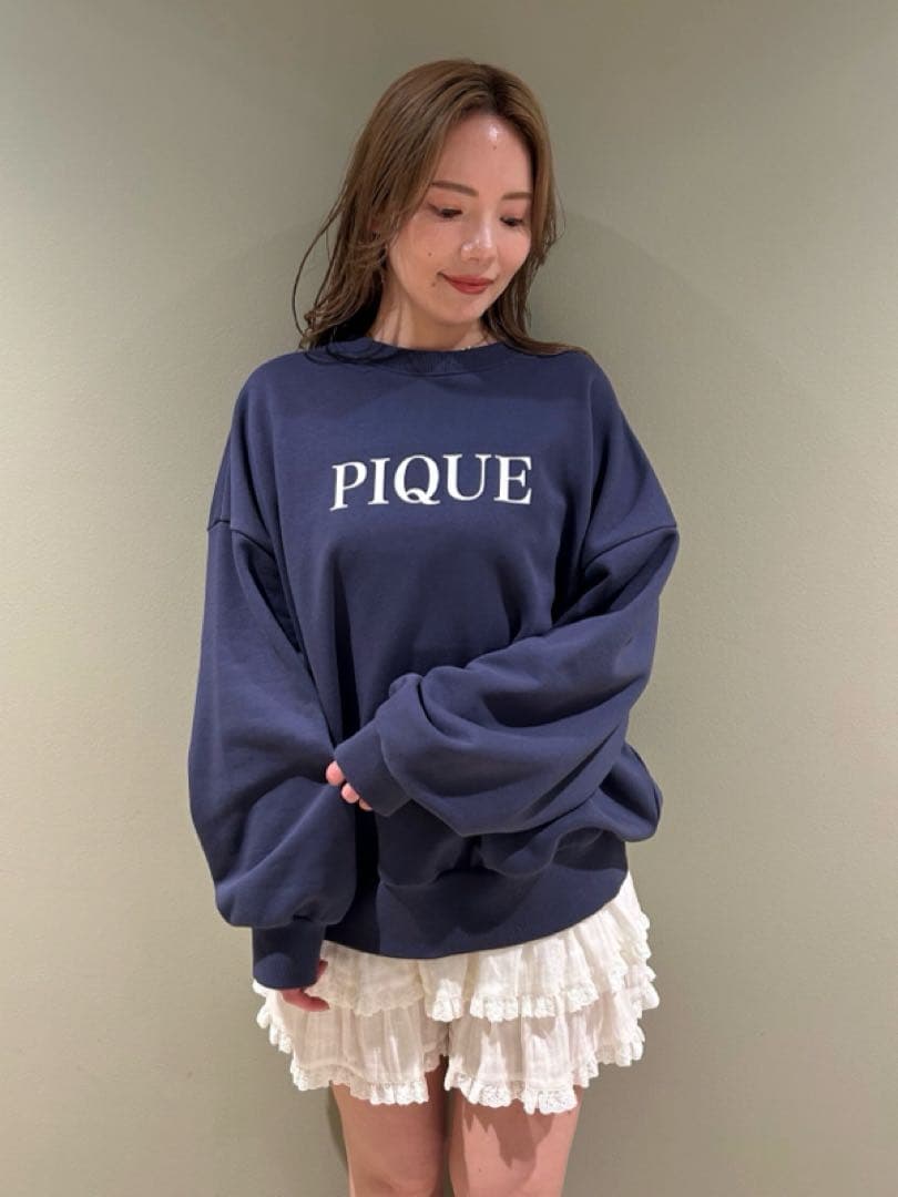 新品 ジェラートピケ スウェット 裏毛プルオーバー ネイビー