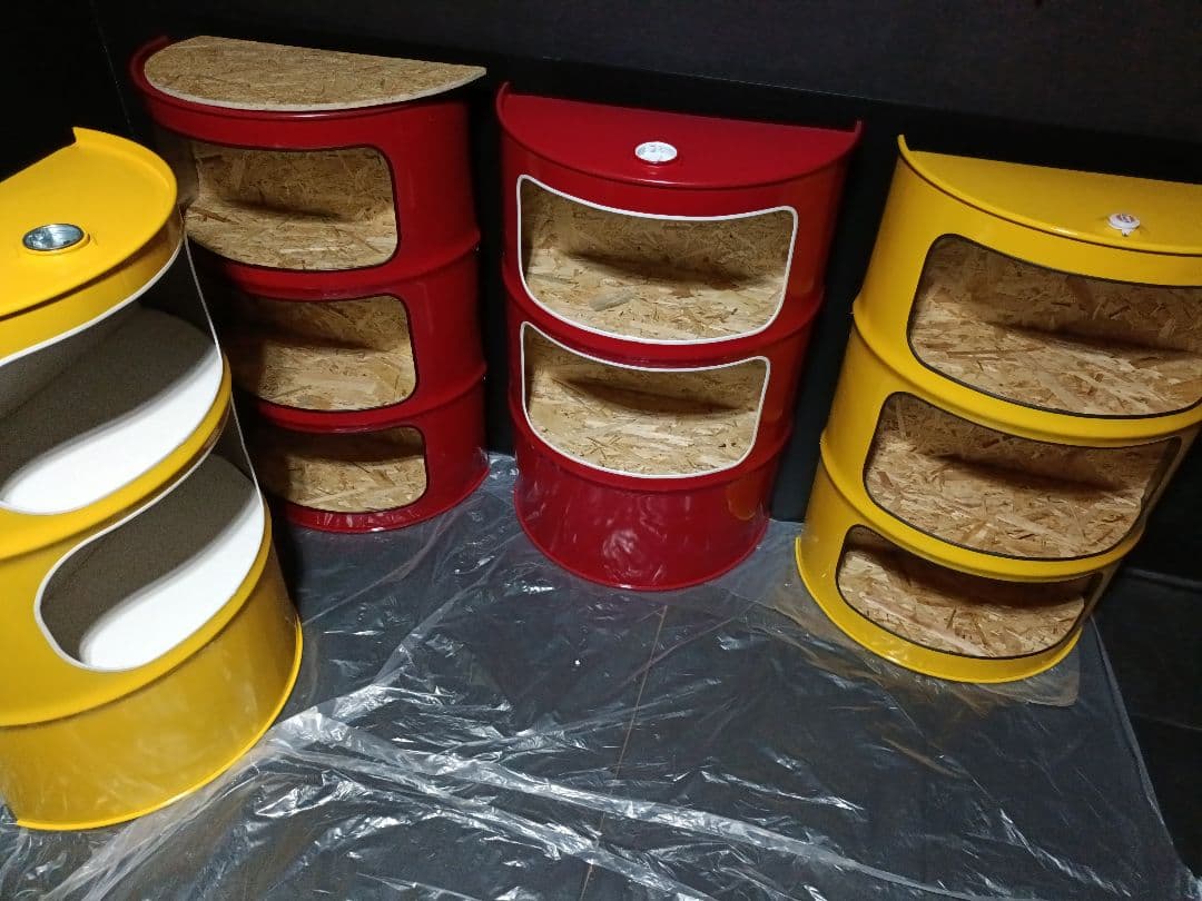 カメムシ様専用品！200㍑ドラム缶remakeBOX3段【イエロー】