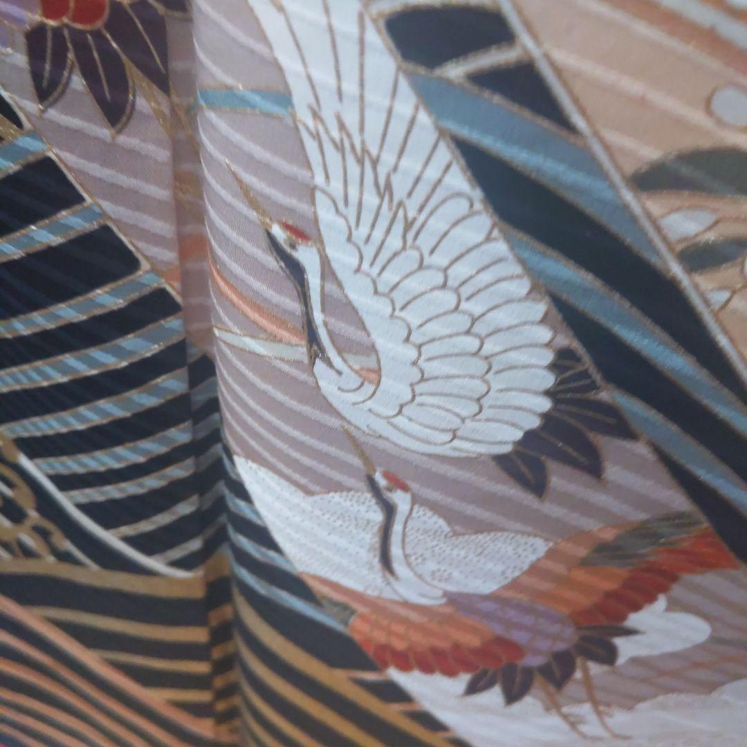 453【最終価格】古典柄 和モダン【正絹振袖7点フルセット】成人式卒業