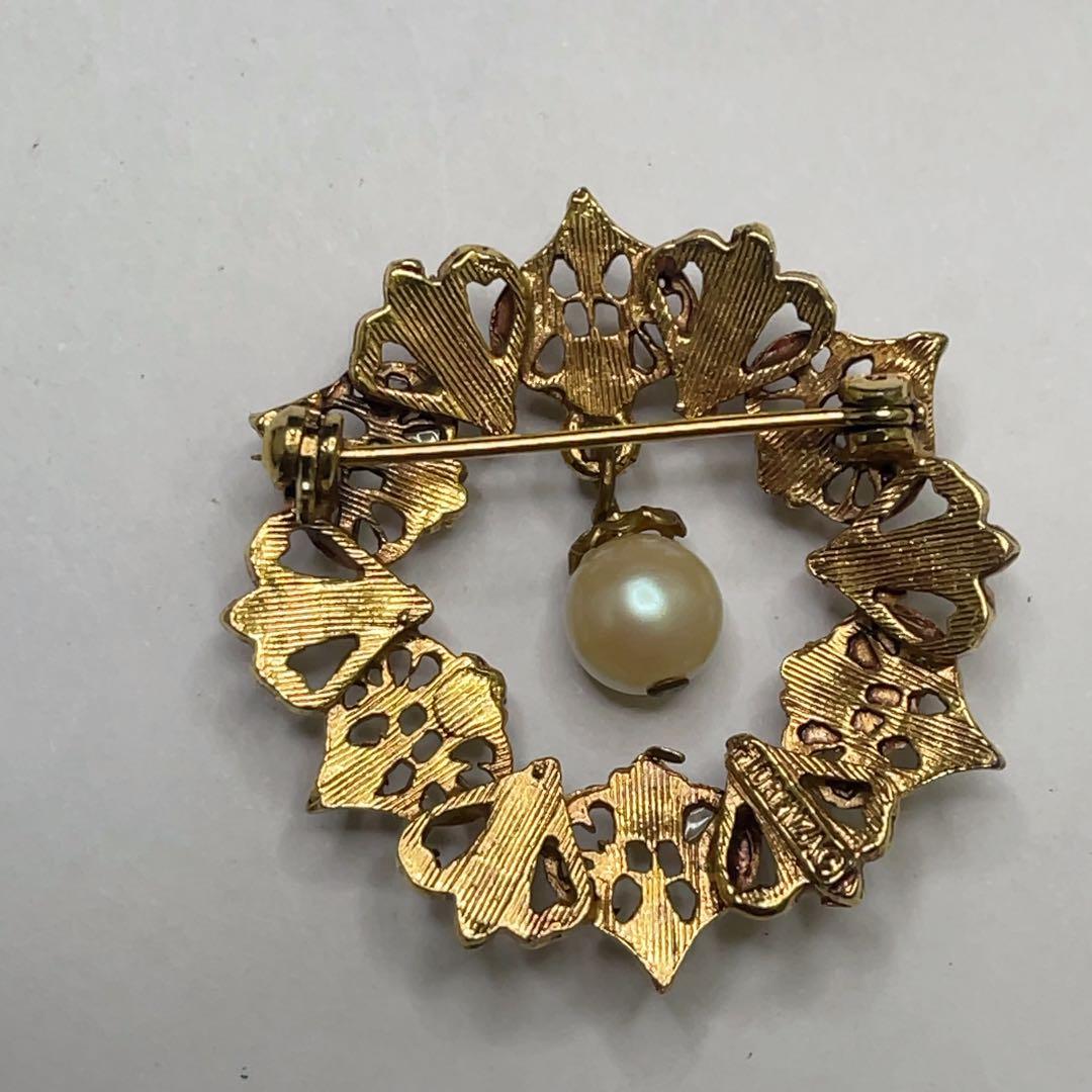 ヴィンテージ フロレンザ Florenza ブローチ パール ターコイズ