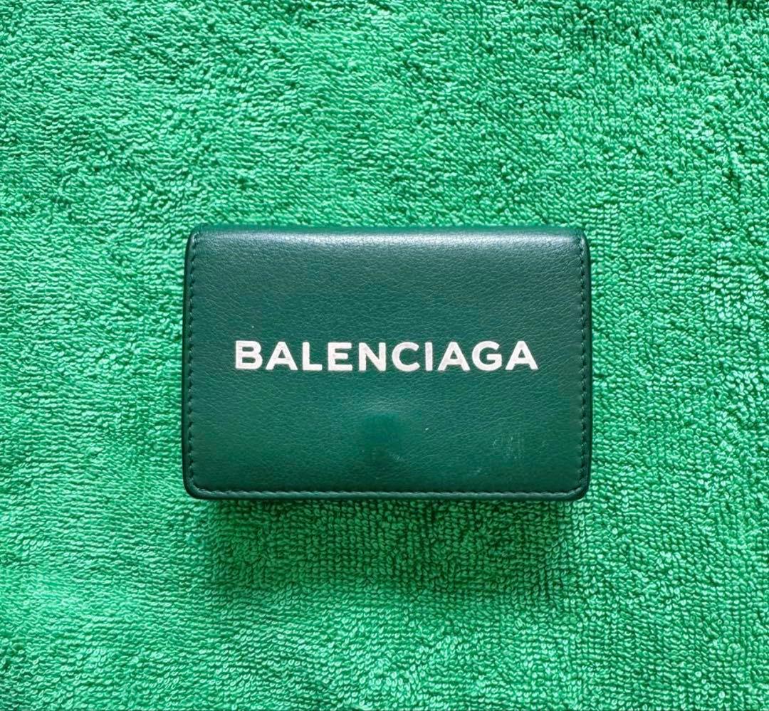 松田様専用 BALENCIAGA グリーン 三つ折り財布 - メルカリ