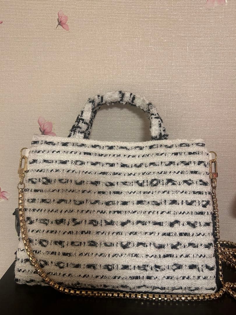 bonitafitafitaさまフリル付きツイードショルダーバッグ