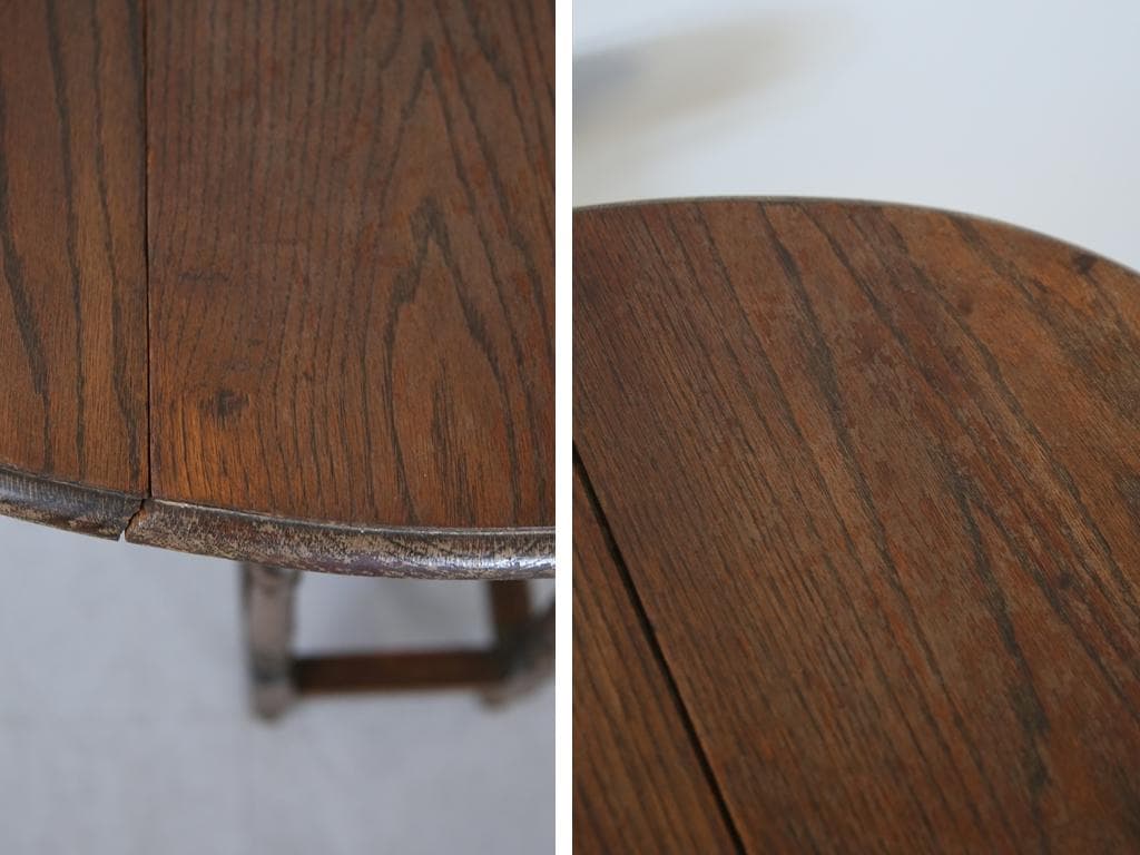 英国アンティーク木製ゲートレッグテーブル/ダイニング机バタフライ(92-119)