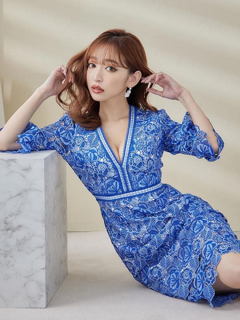 erukei settan ドレス 0 XS ブルー　エルケイ　銀座クチュール