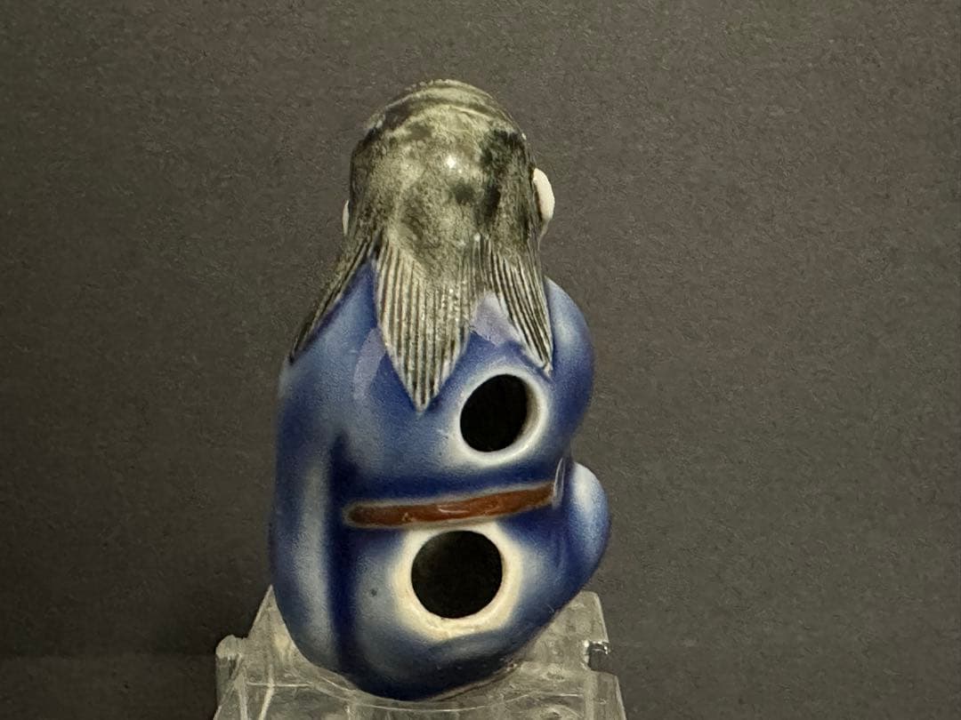 根付(netsuke)】陶器瑠璃鉄釉鉄拐仙人根付江戸時代