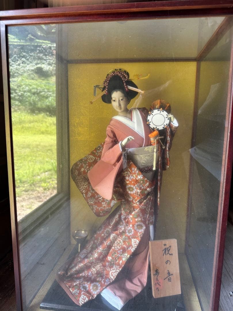 日本人形 ガラスケース入り 和装 W‼️新藤娘市松人形 ケース付き 伝統的