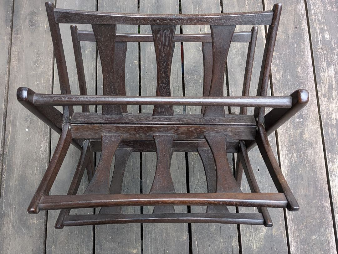 オールドマルニ　マガジンラック　2段　ヴィンテージ　マルニモッコウ　昭和レトロ