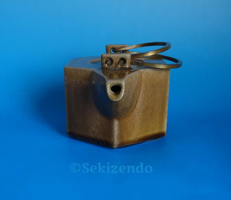 京焼 清水焼 六角 象嵌 草花文 水注 ティーポット 宝瓶 550ml 2545