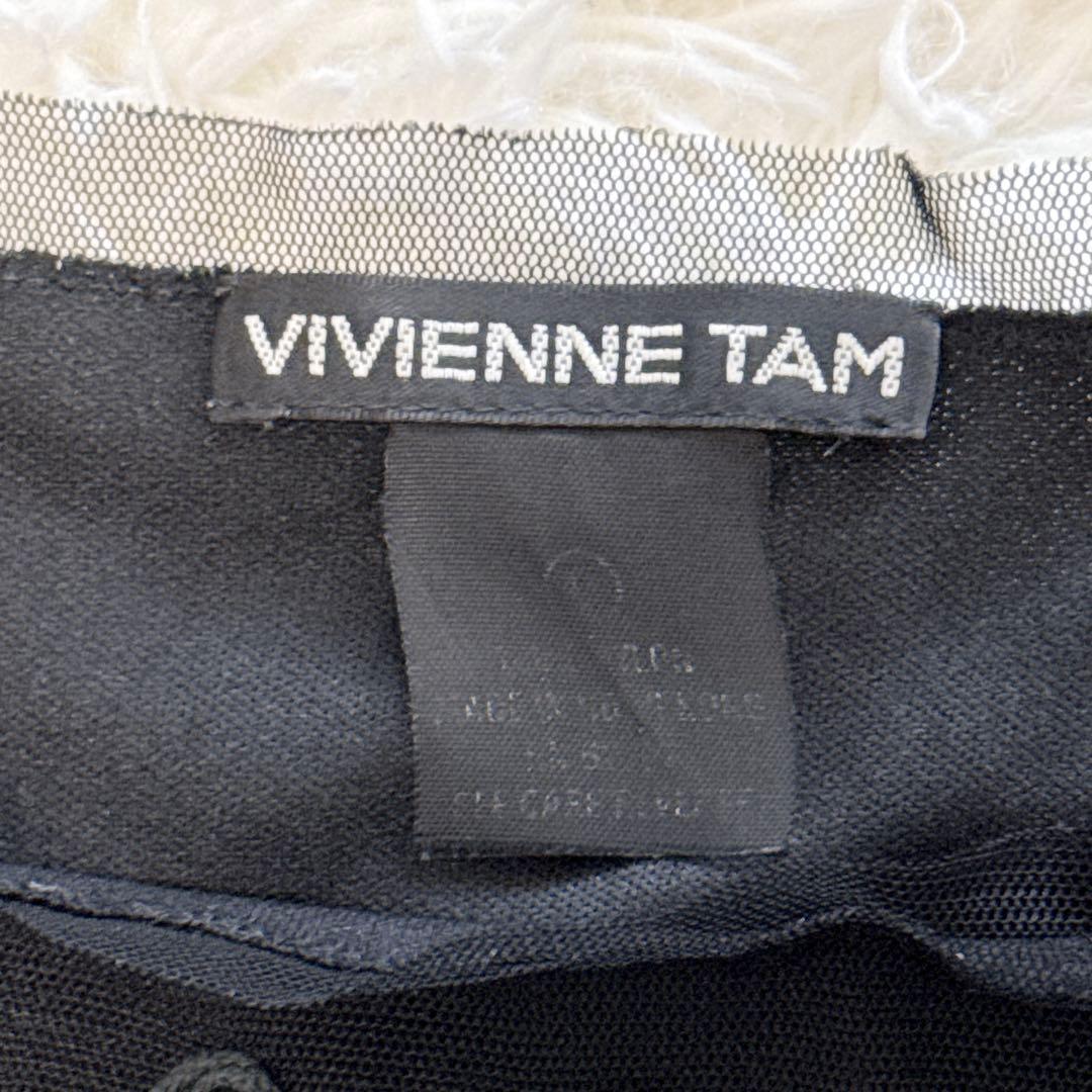 希少　ヴィヴィアンタム　香港製　パワーネット　装飾付き　花　タンクトップ　黒