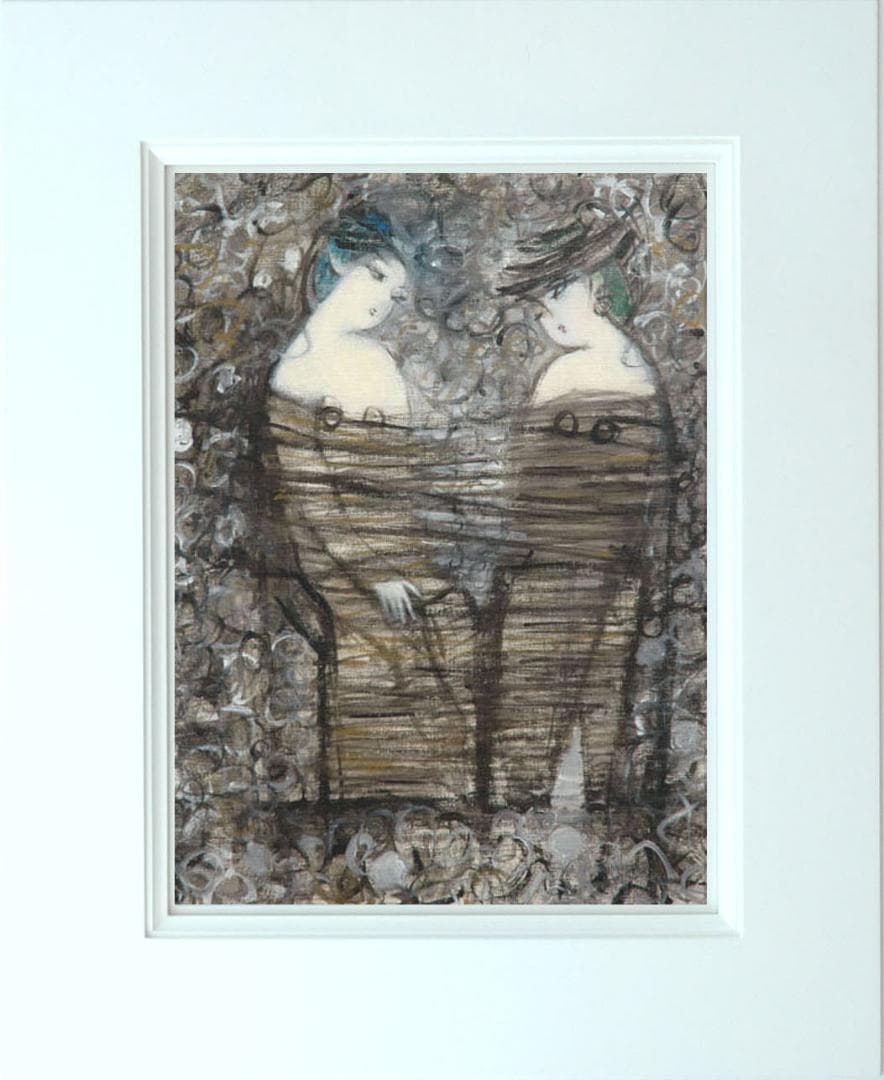 油絵 菅家令子 絵 絵画 インテリア F6-083011 人物 女性像