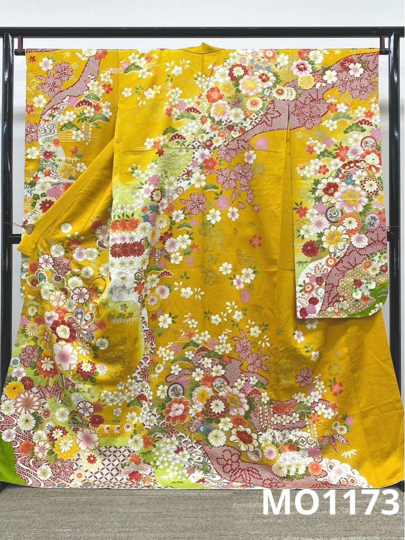 振袖 豪華 金駒 金彩 紋意匠 大輪 くすみカラー 身丈166cm 撥水加工済