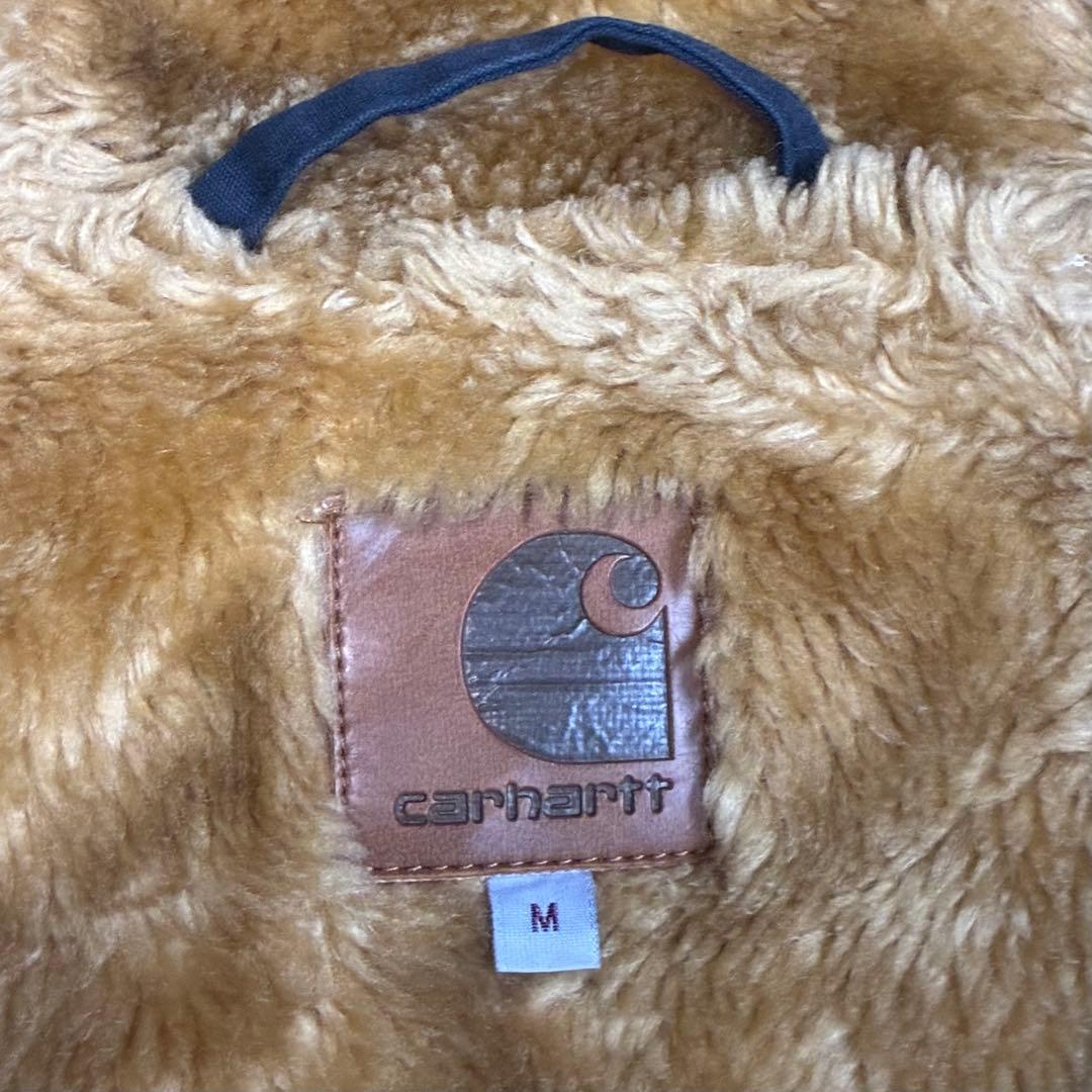 カーハート 裏ボア ダック地パーカー ネイビー アメカジ ストリート ワーク