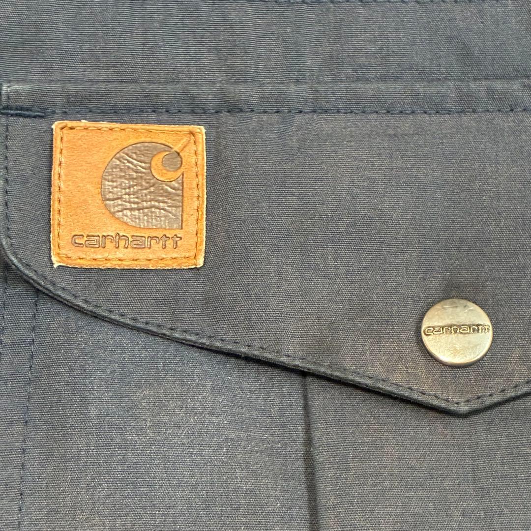カーハート 裏ボア ダック地パーカー ネイビー アメカジ ストリート ワーク