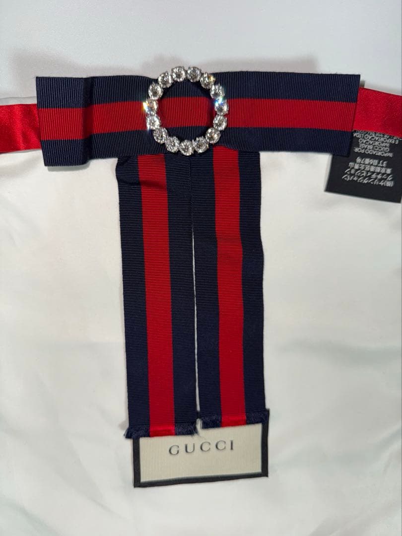 GUCCI リボンタイ ネイビー レッド