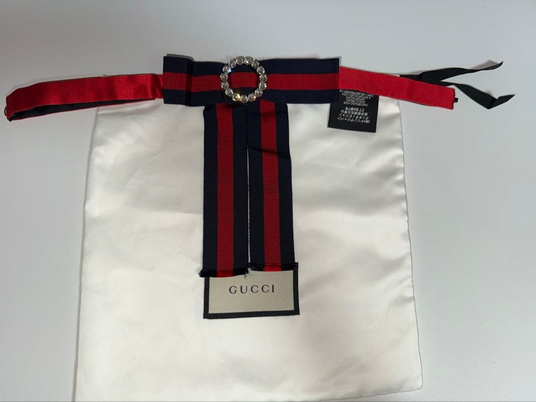 GUCCI リボンタイ ネイビー レッド