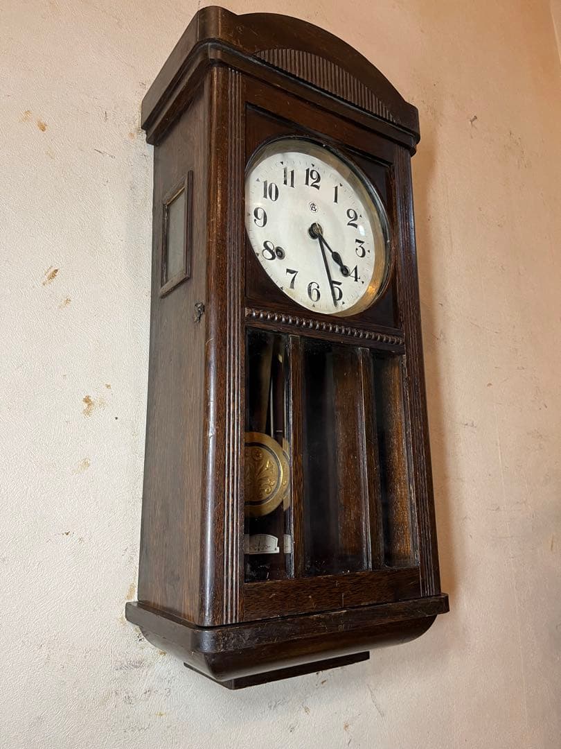 愛知時計　ドイツ仕様　柱時計　古時計　振り子　ゼンマイ　ボンボン　レトロ　精工舎