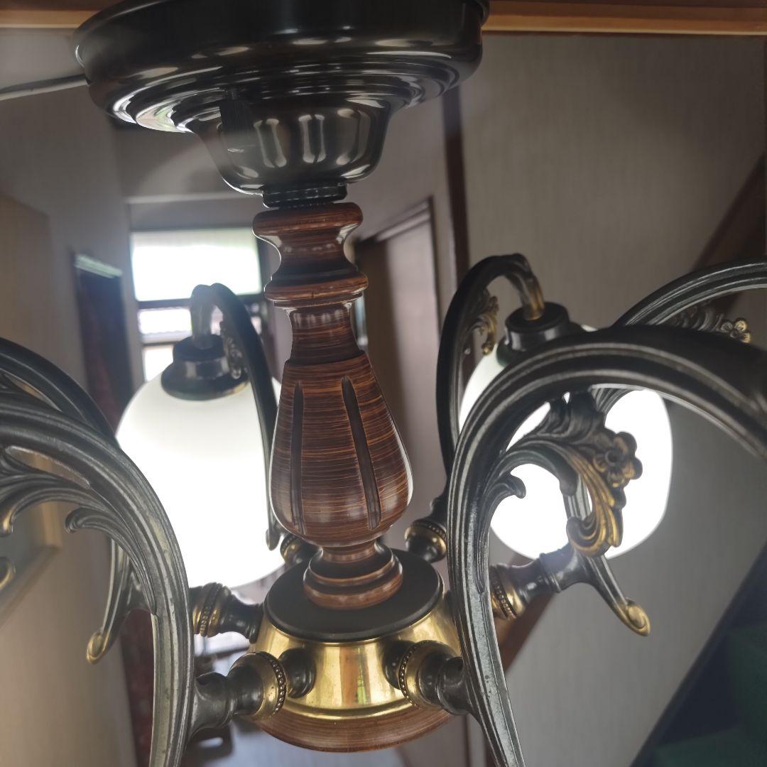 昭和レトロ 明和産業 6灯シャンデリア 当時物 昭和レトロ 明和産業 6灯