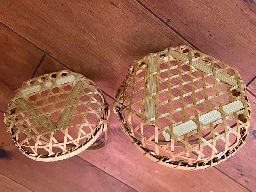 昭和レトロ　竹細工　まとめ売り　￼竹籠　茶托