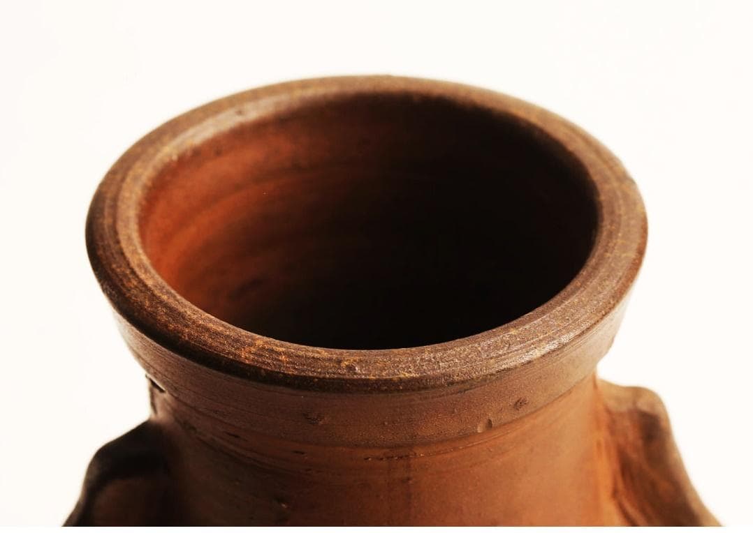 人間国宝　藤原啓　耳付窯変花入 　M197