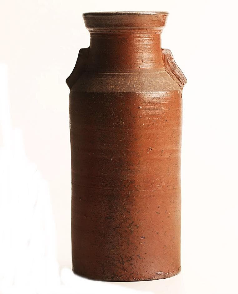 人間国宝　藤原啓　耳付窯変花入 　M197