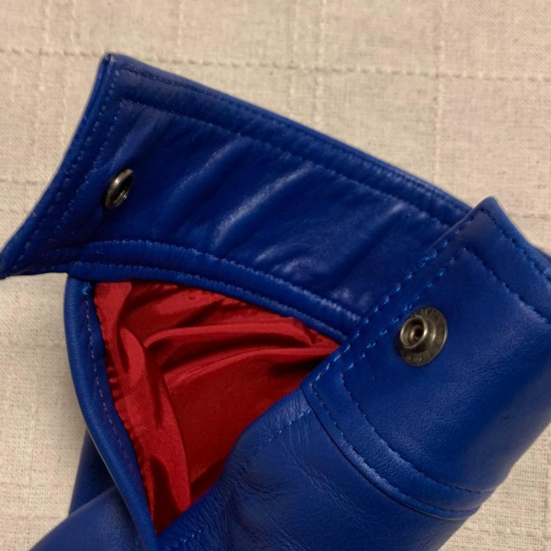 ワコマリア レザージャケット ブルー M ライダース WACKOMARIA