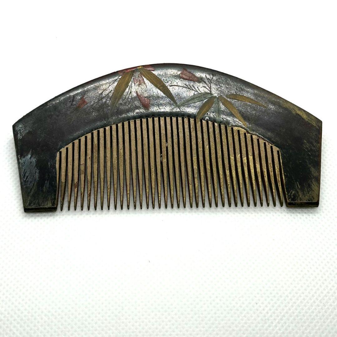江戸末期　漆塗りの装飾櫛