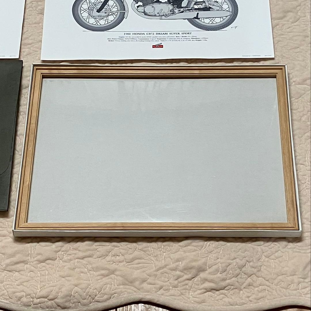 ホンダ バイクと車のイラストレーション18枚と額