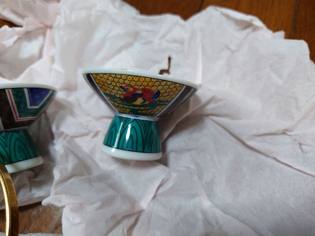 九谷焼 龍峰窯 古九谷手水会文酒器揃