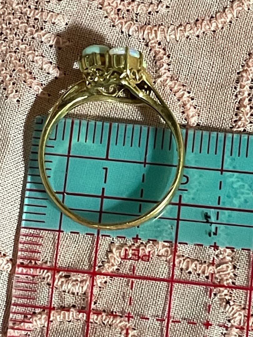 K18 ターコイズ、オパール2.59gレディースリング