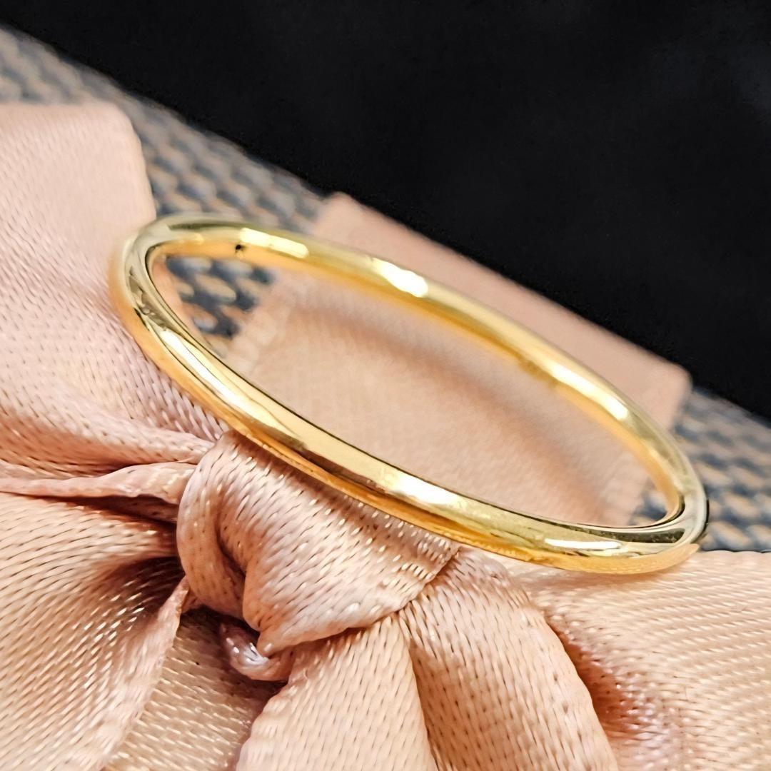 日常の美しさに！24金 K24 リング つやあり シンプル ゴールド 重ね付け