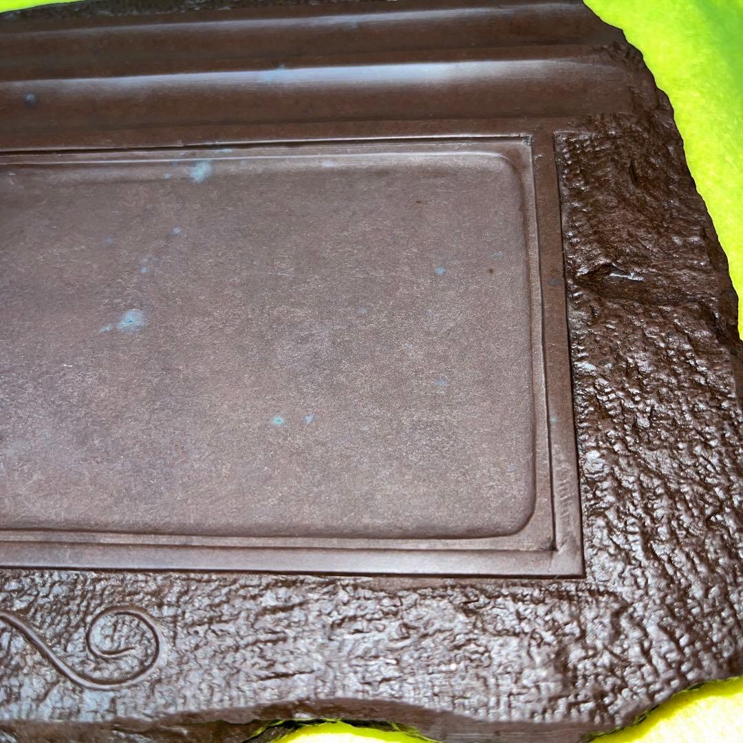 ⭕️赤間硯 古硯 赤間関 デカイ 7寸大 共蓋付き 墨持ち