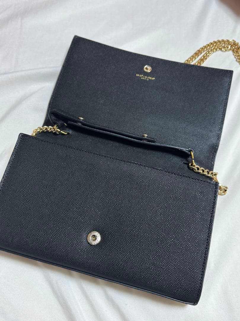 YSL ブラック ショルダーバッグ ゴールドロゴ