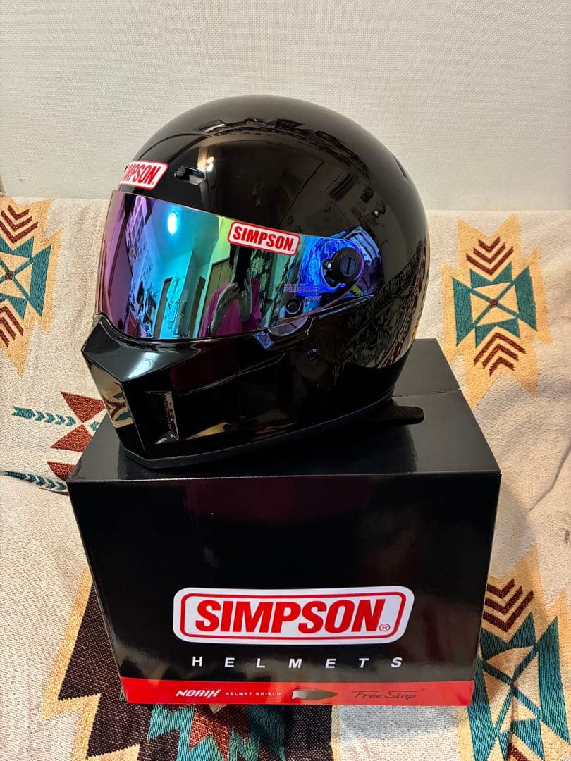 SIMSON フルフェイスヘルメット ブラック ミラーシールド - メルカリ