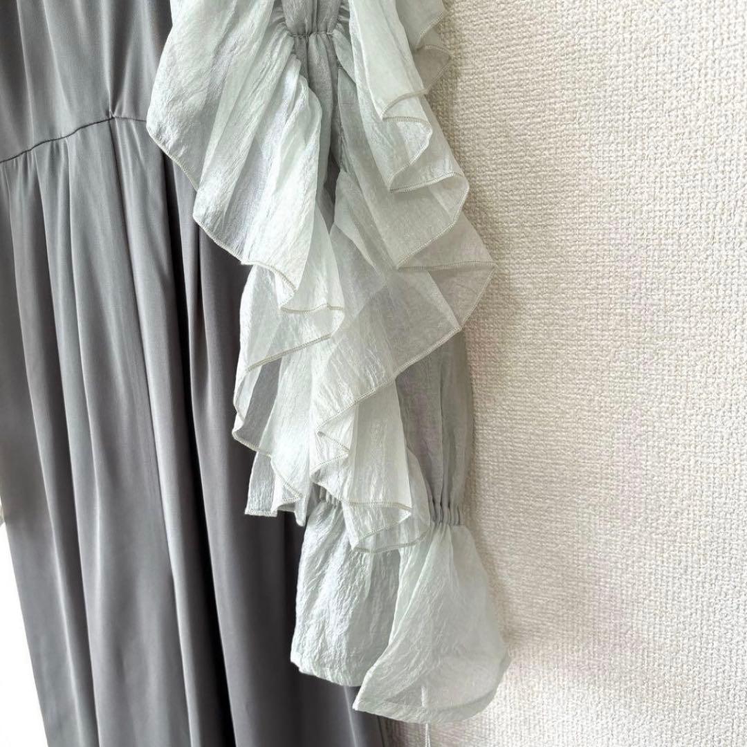 新作✨ドリードール シアーフリルパンツ パーティードレス オールインワン 緑 M