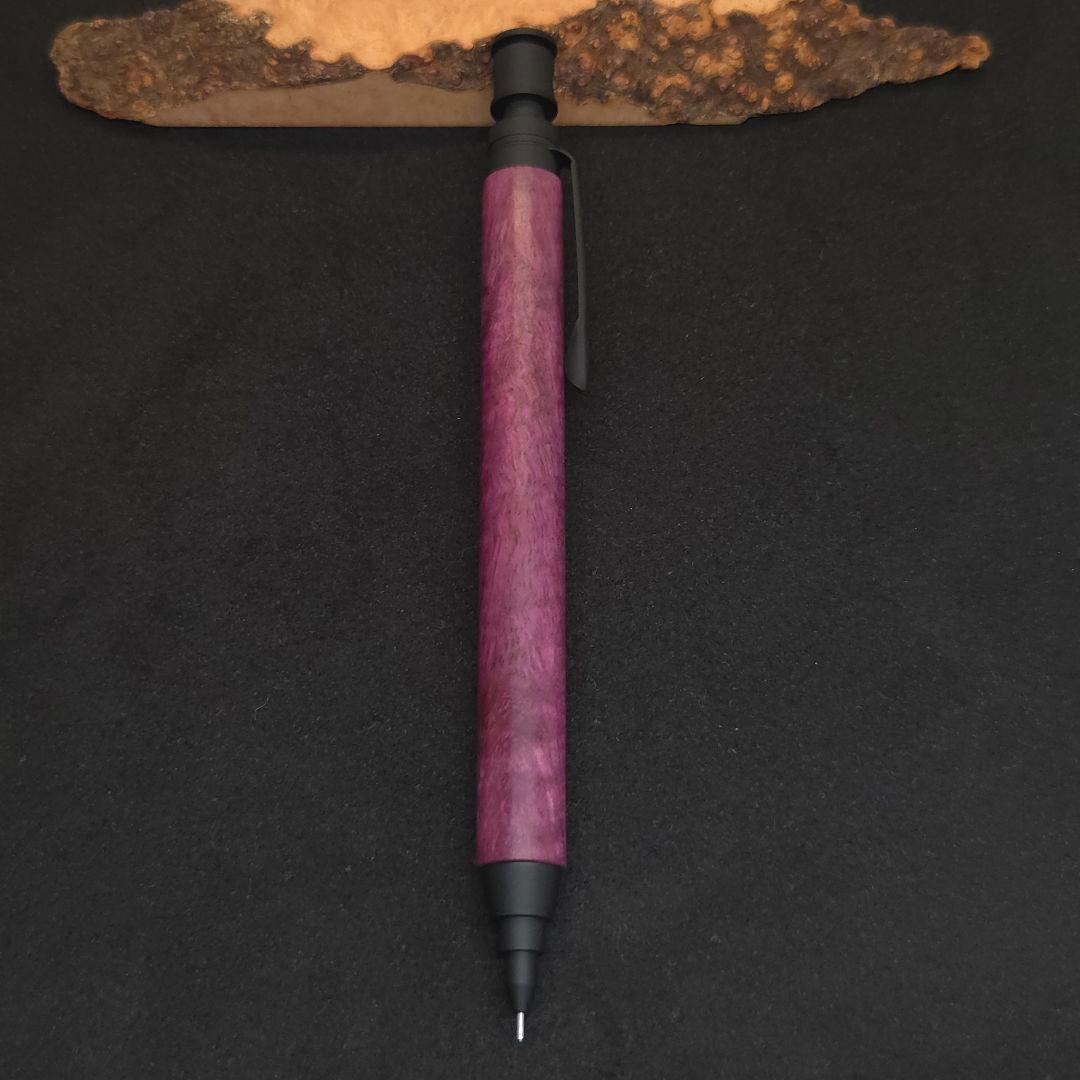 No.03ハンドメイド製図用シャープペンMDS1木軸パープルハート縮み杢