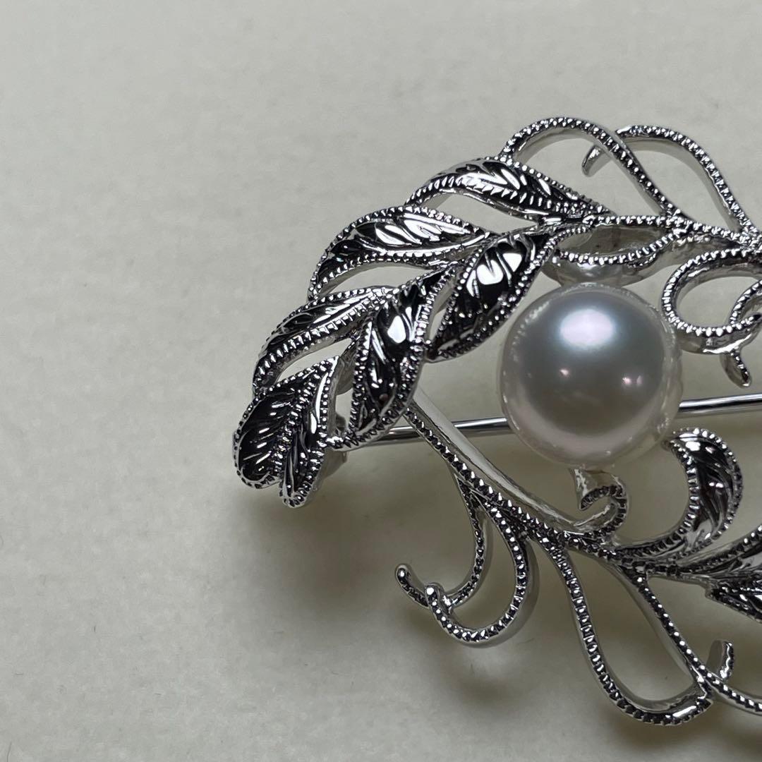 ミキモト アコヤ真珠 ブローチ 7.0mm SILVER
