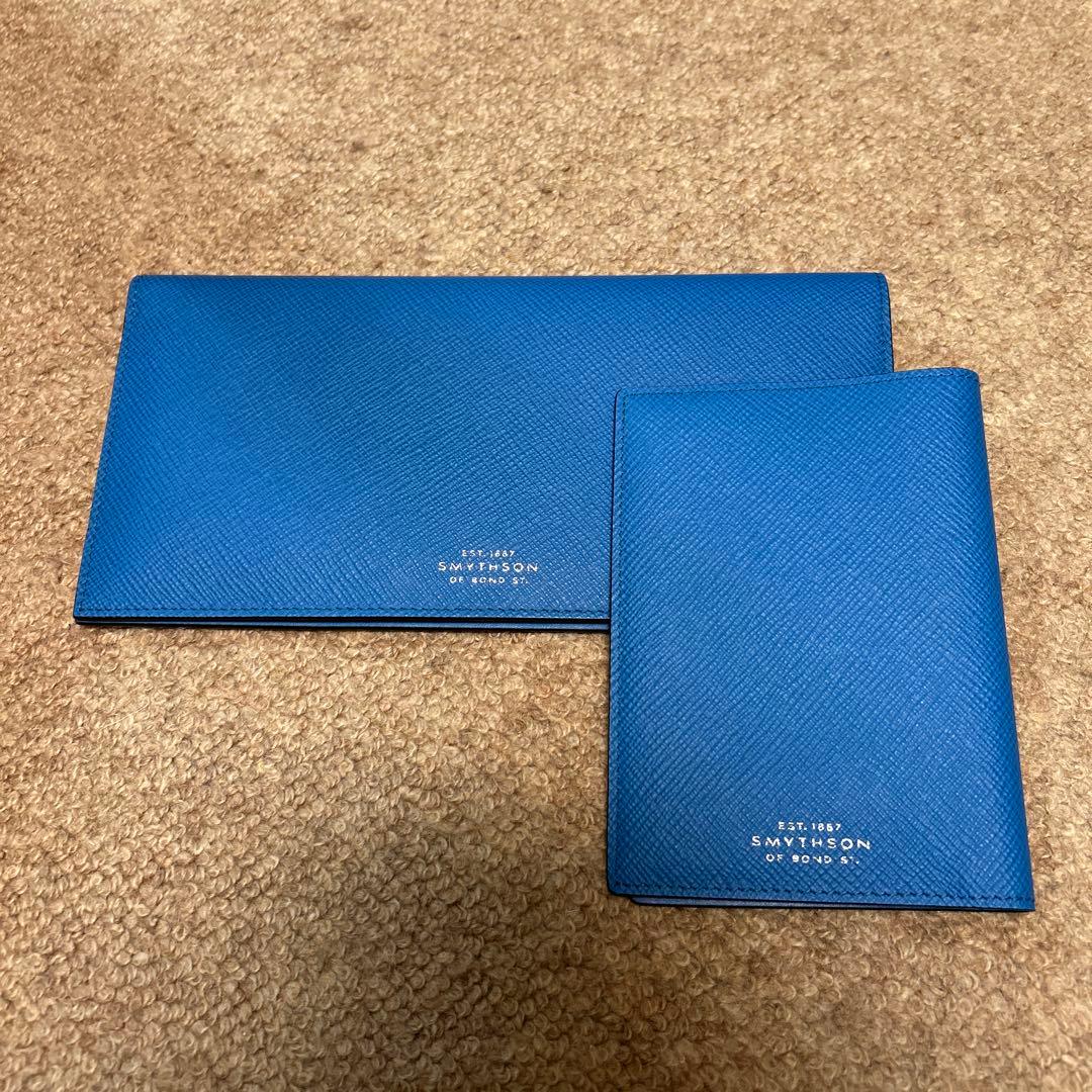 SMYTHSON スマイソン ボーディングパス パスポートケースセット ブルー