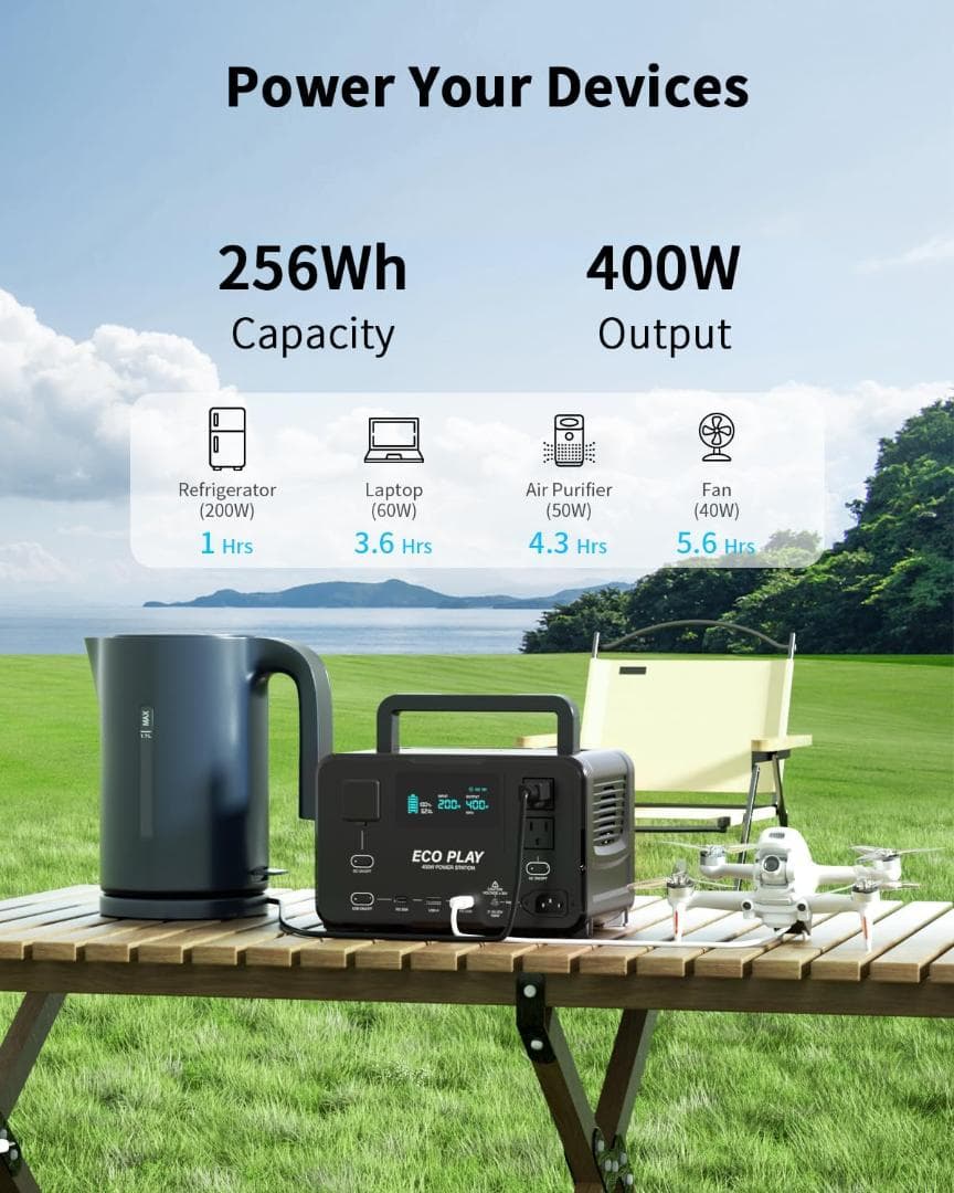 ECO PLAY 400W ポータブル電源
