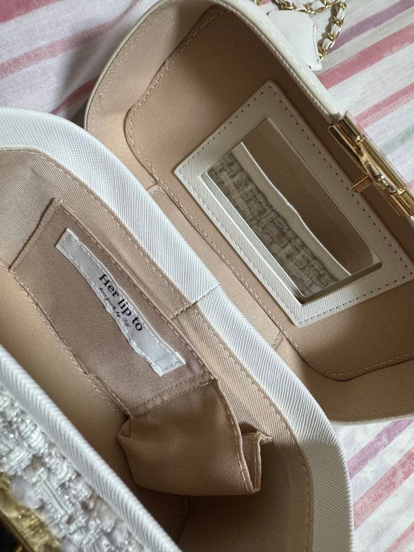 バッグ Herlipto Tweed Chain Vanity Bag