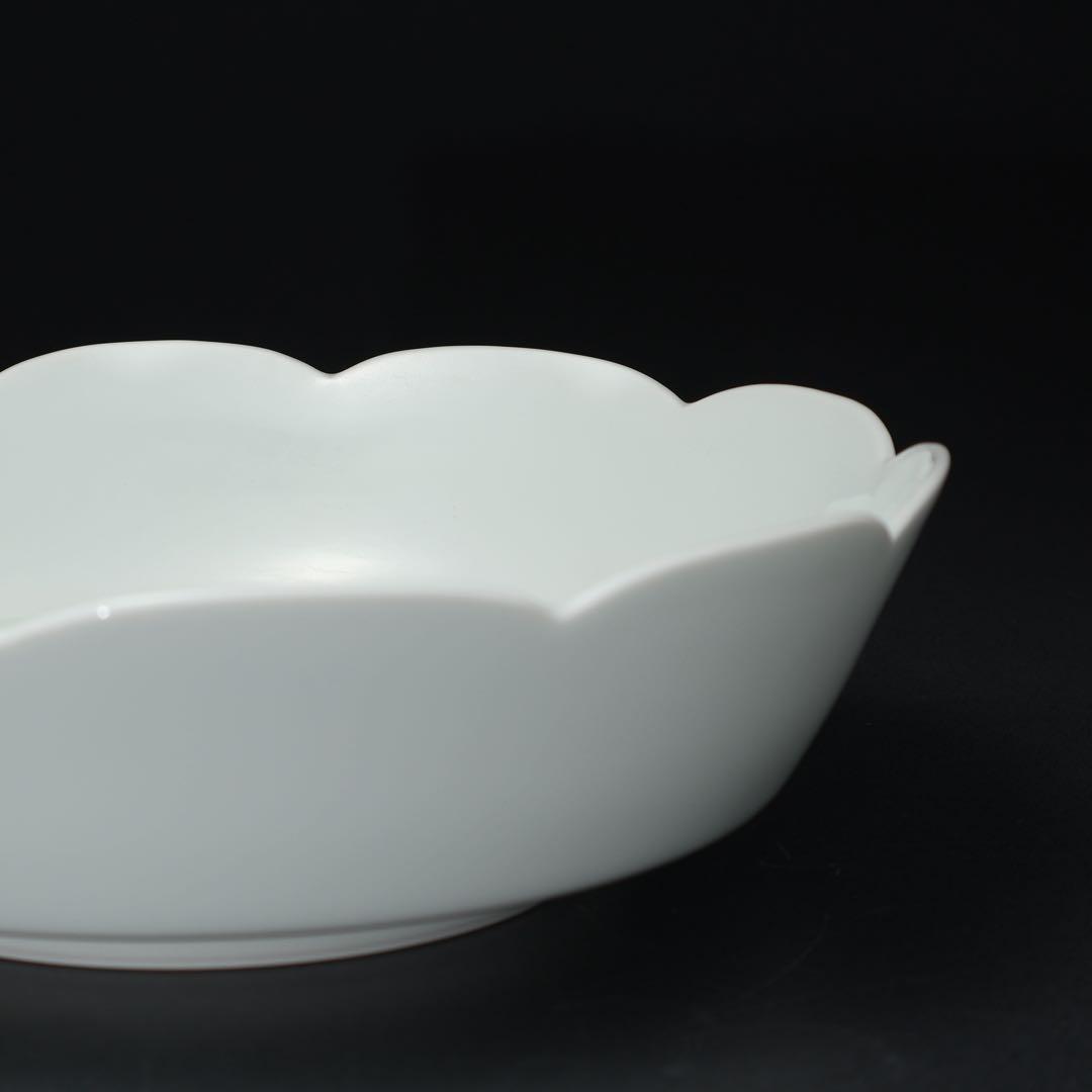 人間国宝　井上萬二　青白磁彫文鉢　共箱　R1491ダK2