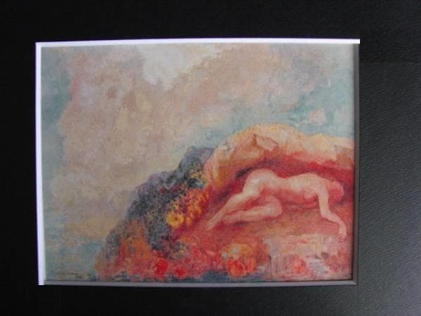 オディロン・ルドン、囚われ人、希少な額装用画集より、新品高級額装付、状態良好