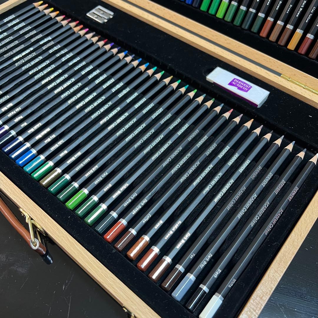 DERWENT 水彩色鉛筆 72色セット 木製ケース 文房具・事務用品 DERWENT