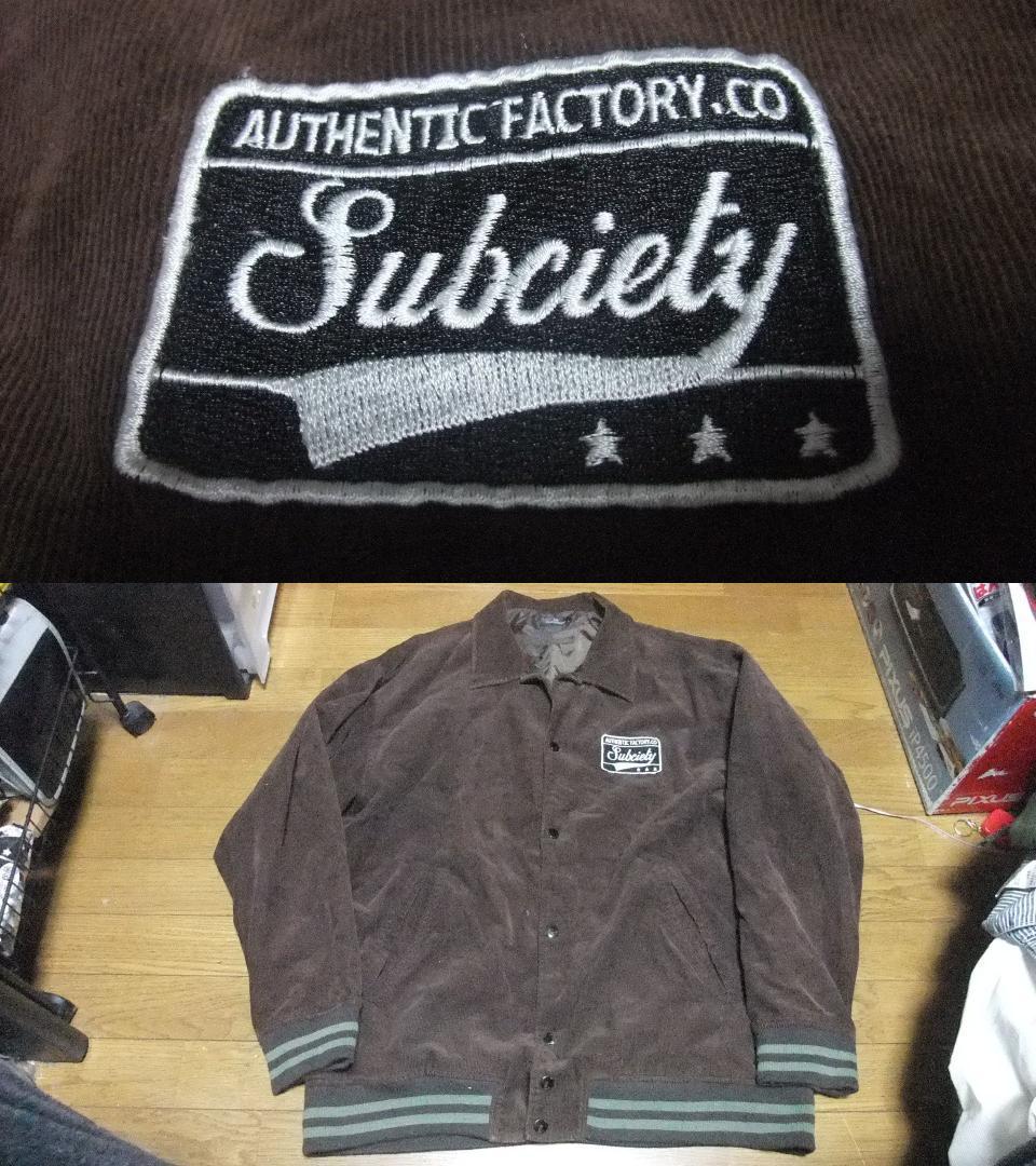 subciety XL サブサエティ ジャケット コーデュロイ ワッペン 茶