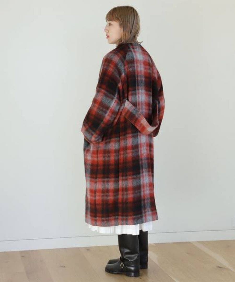 BEAMS BOY / スライバー タータンチェック オレンジ