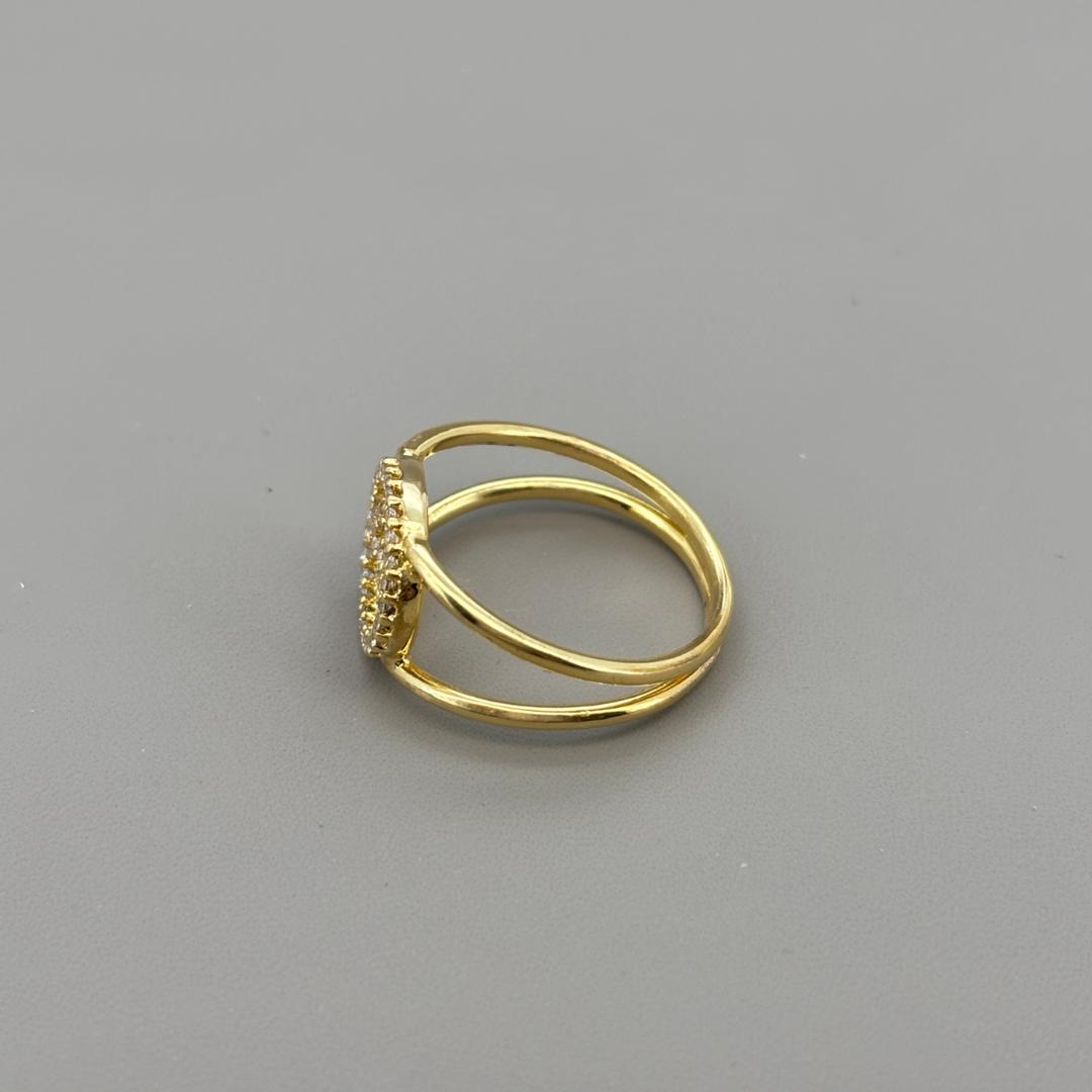 FENDI エフイズ ゴールド ラインストーン リング 9号