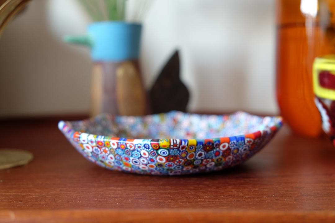 ベネチアンガラス ミルフィオリ プレート ガラス作家 検/ムラーノ 江波