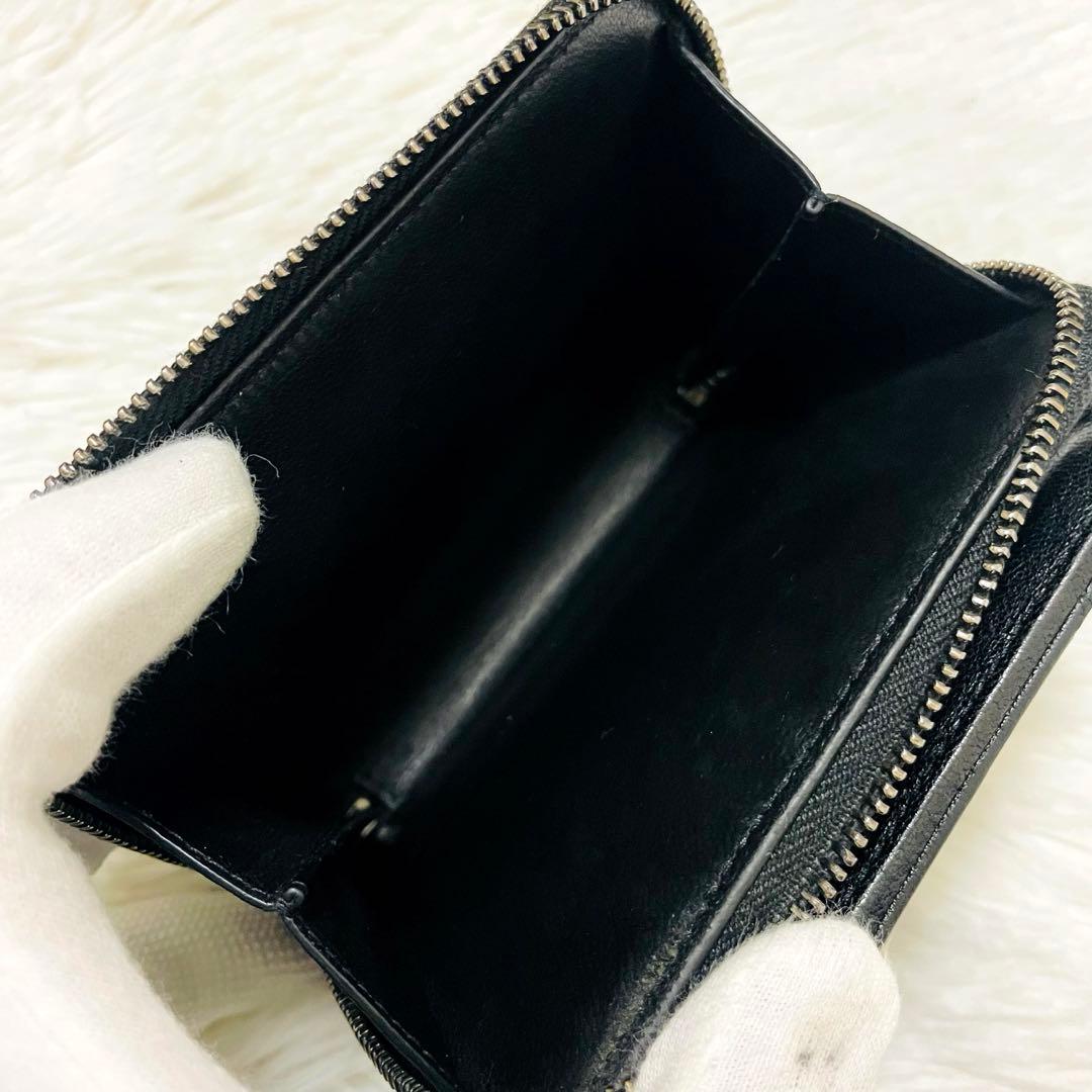極美✨サンローラン 二つ折り財布 カサンドラ キルティング レザー 黒